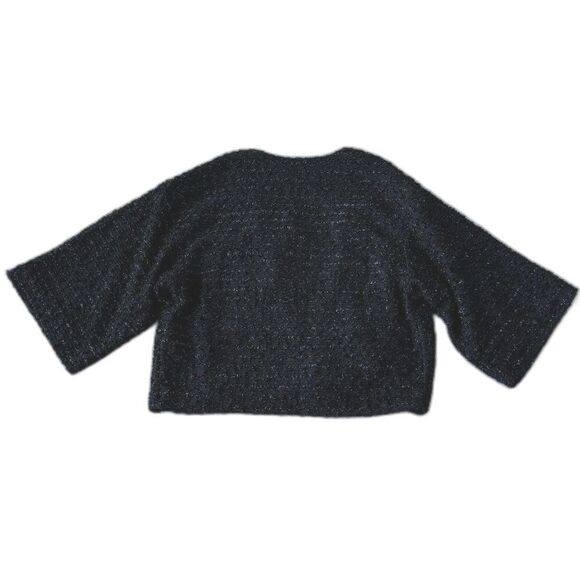 H&M Cropped Black Sparkly Jacket Cocktail Party Formal 3/4 Sleeves Sz 2 NWT - Picture 8 of 8